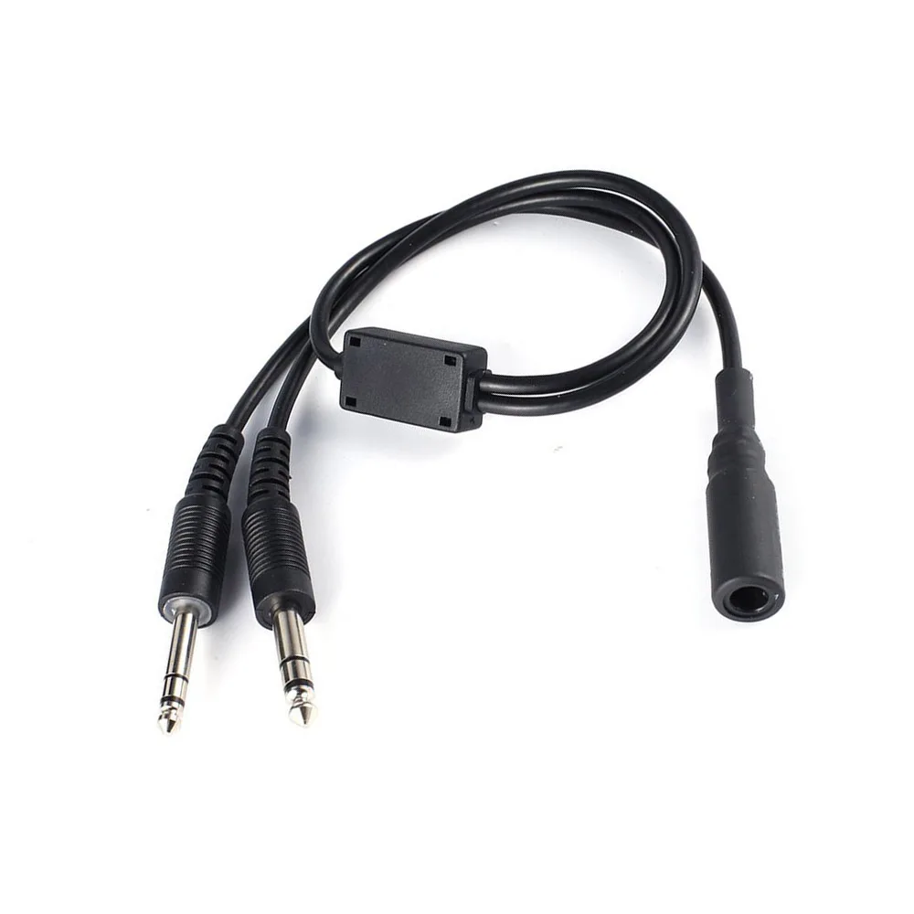 Helicopter to Dual Earplug Adapter Cable For UFQ David Clark AVCOMM U174 1pc Accessory Practical New | Автомобили и мотоциклы