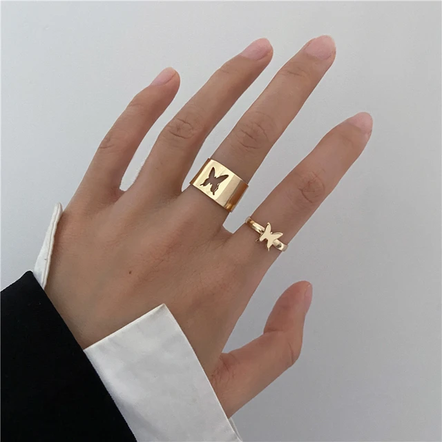 Bohemian Gold Cross Wide Rings Set For Women Girls Simple Chain Finger Tail Rings NEW Bijoux Jewelry Gifts Ring Female 5