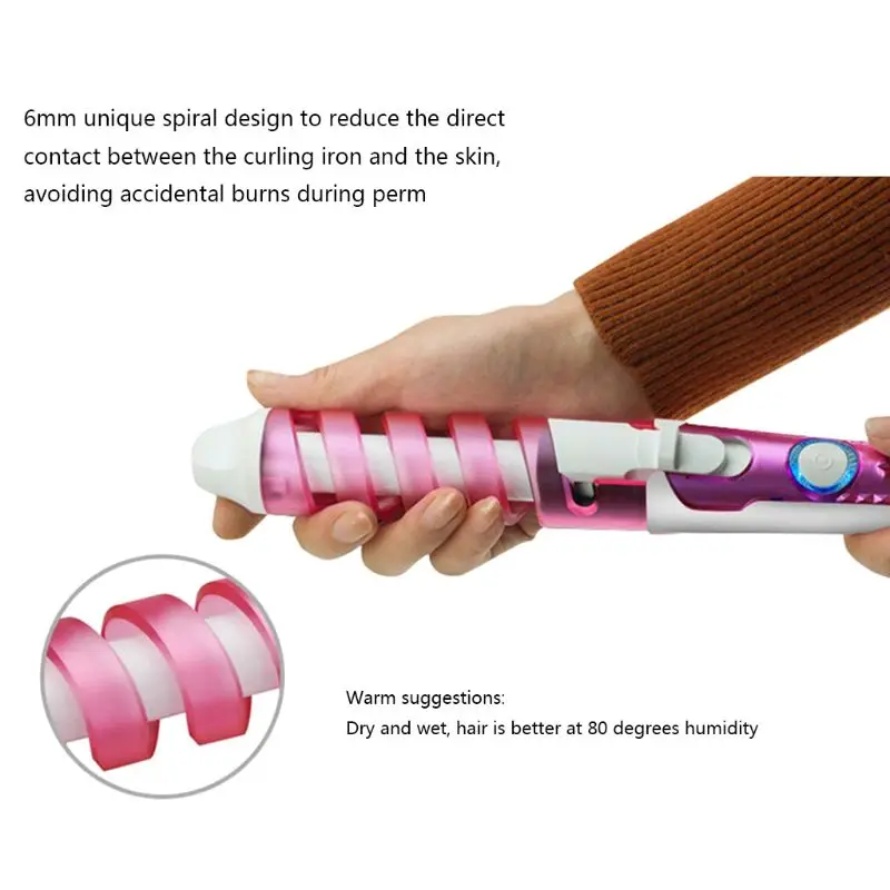 Профессиональные бигуди для волос спиральные щипцы для завивки быстрый нагрев Электрический стайлер для укладки волос Инструмент F42B