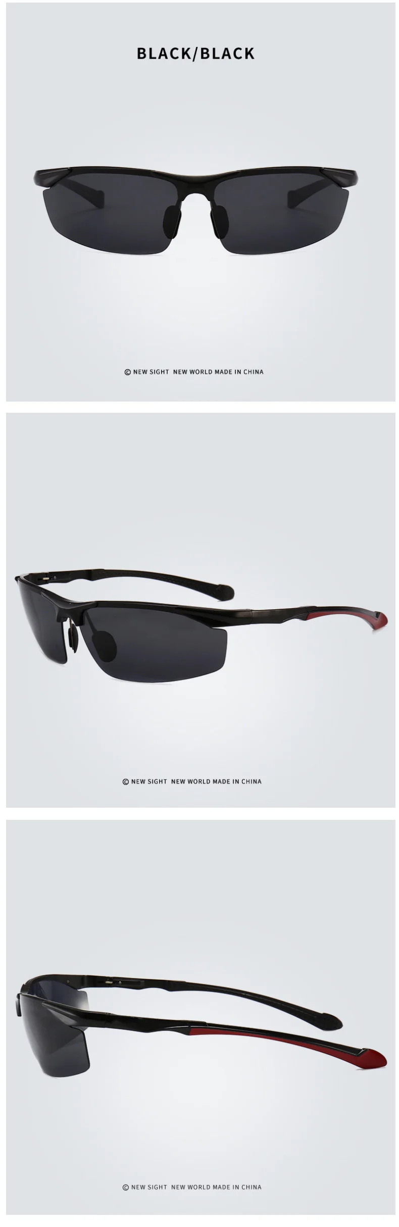 Поляризационные солнцезащитные очки из алюминиево-магниевого сплава для мужчин, для вождения на открытом воздухе, полуоправы
