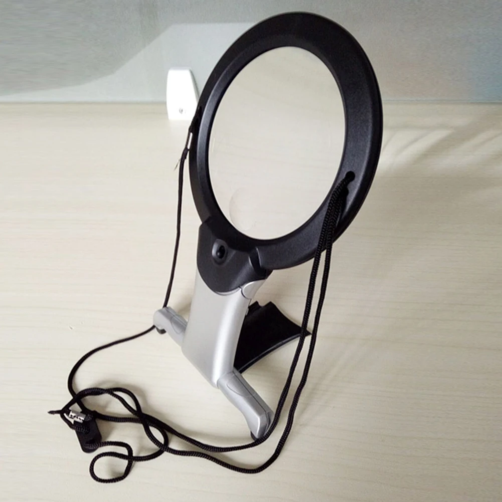Repair Magnifier Loupe Dual-purpose Reading Led Desktop Magnifying Glass Jewelry Hanging Working