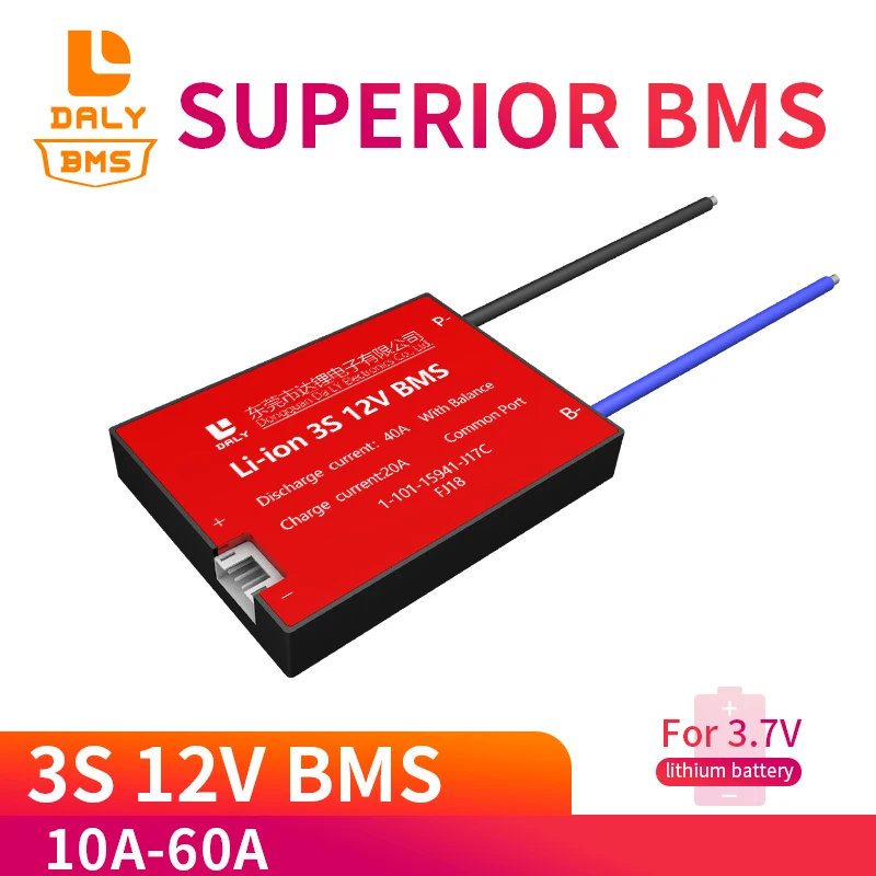 12V BMS 3S 40A Circuit Board Daly Li-ion BMS 15A 20A 30A 50A