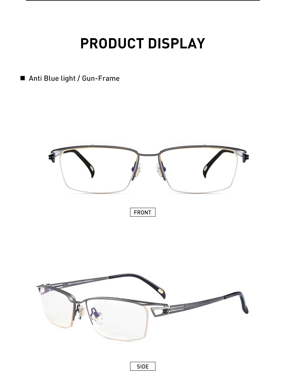 CAPONI полуоправы очки в титановой оправе для мужчин бизнес Досуг Стиль очки для мужчин светильник квадратные компьютерные очки J5003