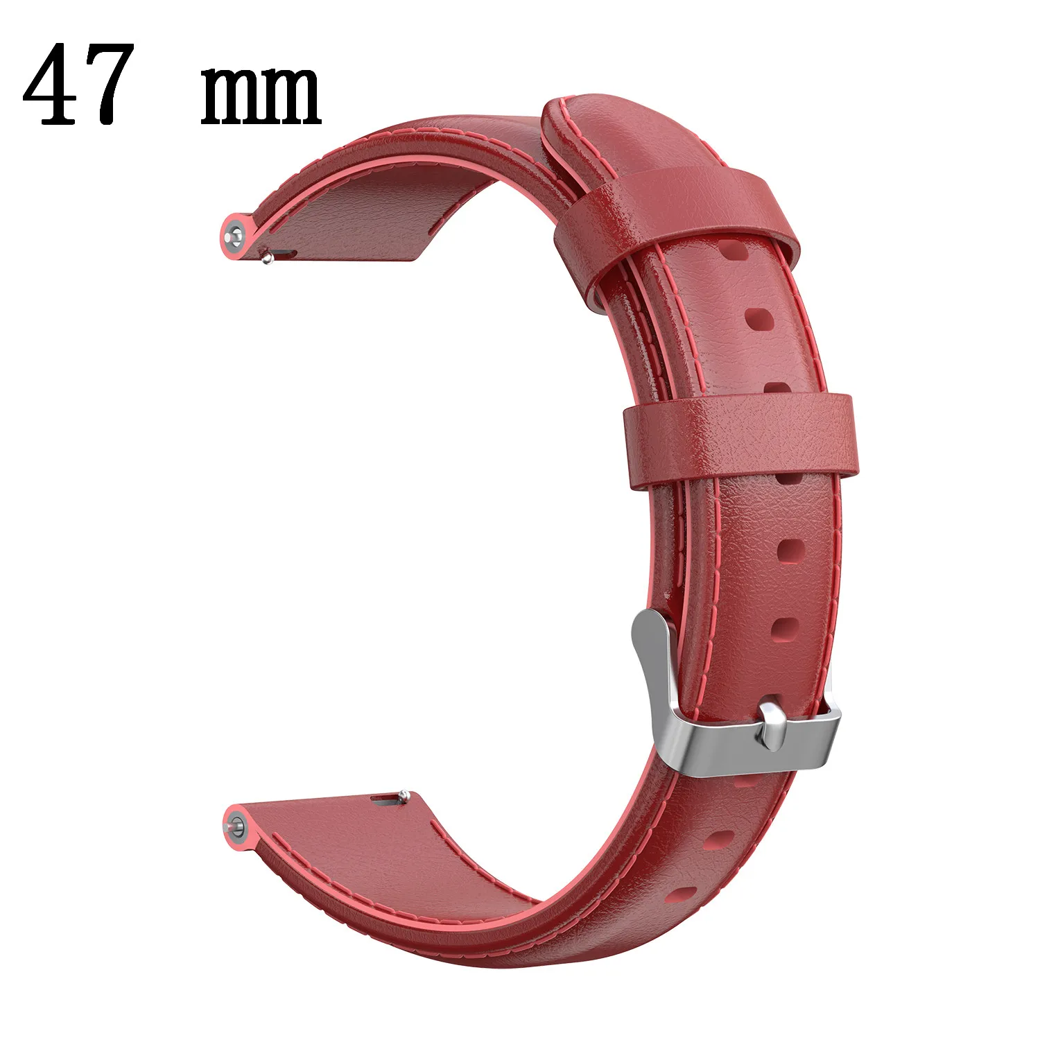 47mm Red Натуральная масло воск кожаный ремешок Смарт часы заменить для Huami Amazfit GTR 42 мм 47 мм ремешок браслет Wtachband - Цвет: 47mm Red