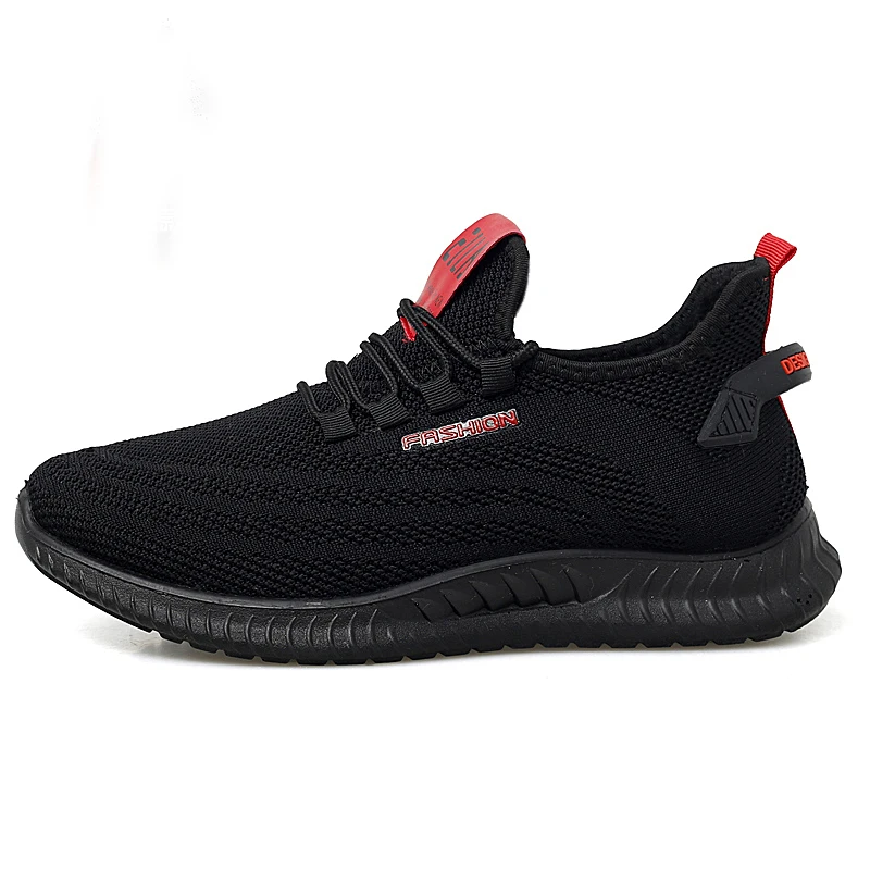 black and red Damyuan Hot Running Shoes Men Sport Shoes Cashmere Comfortable Antiskid and abrasion resistant Vogue jogging Casual Man Sneakers - Color: black and red