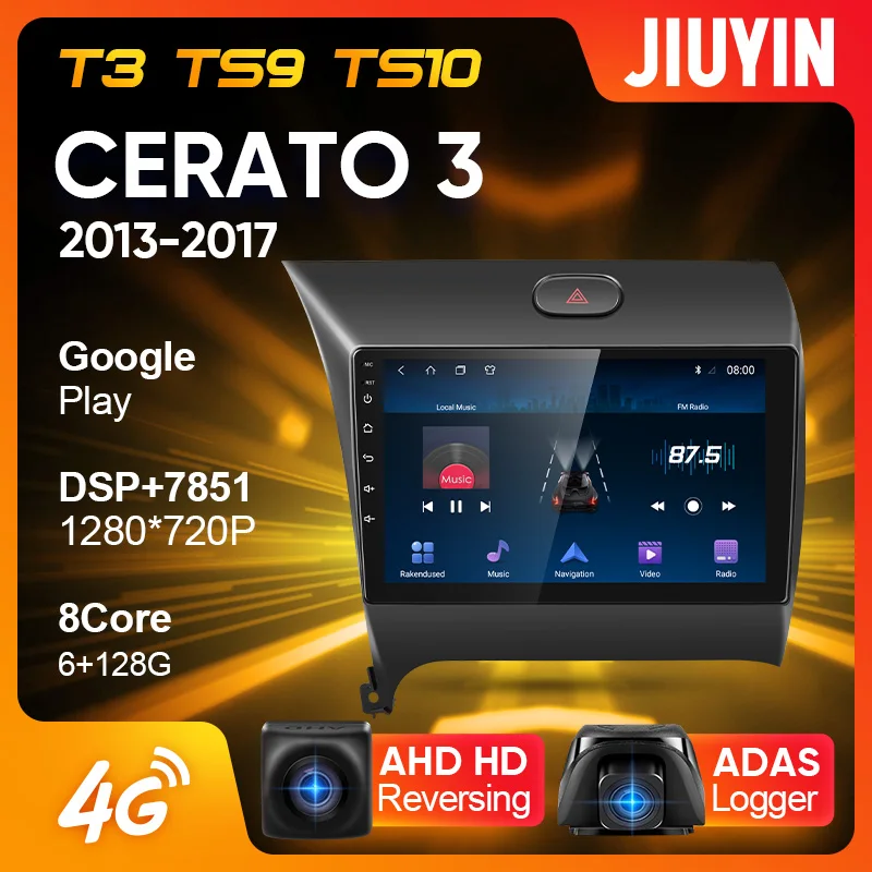 US $188.35 JIUYIN Type C Car Radio Multimedia Video Player Navigation GPS For Kia Cerato 3 2013 2017 Android No 2din 2 Din Dvd