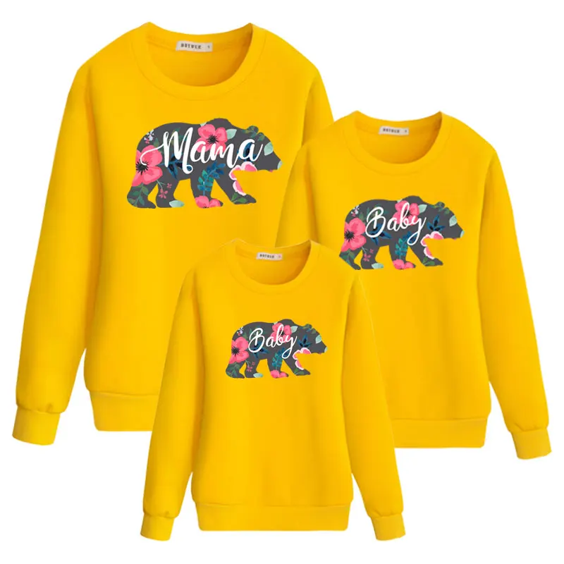 Одинаковая одежда для мамы и ребенка с медведем, мамы и меня одежда для мамы и дочки длинная футболка модная зимняя одежда для мамы и ребенка - Цвет: color 3