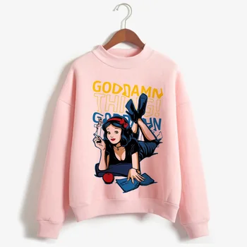 

New Pulp Fiction Aesthetic Harajuku Grunge Funny Cartoon Hoodies Women Ullzang Mis Wallace Vintage Sweatshirts 90s Hoody Female