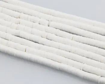 

White Polymer Clay Beads Flat Round Polymer Clay Beads For Making Necklace Rings Chain Bracelect Pendinentes For Woman Diy