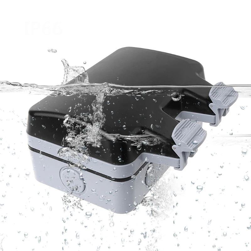 IP66 стандарт ЕС Великобритания Водонепроницаемый Открытый настенный USB разъем питания 15A один двойной электрический яркий выход Заземленный AC 110~ 250 В