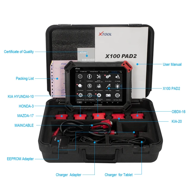 X100 PAD2 OBD2 Auto Key Programmer Tool Code Reader Car Diagnostic tool with Special Function Update online 6