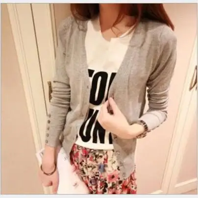 light gray Летние Болеро для женщин вязаный пончо повседневные blusa tricot feminina крючком винтажные глубокий v-образный вырез винтажные свитера WQ586 - Цвет: light gray
