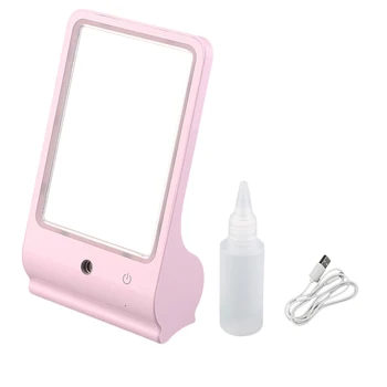 

1set Portable Compact Fashion Design Makeup Mirror Women Lady Home Use Cosmetic Mirrors With Light 3 Colors Optional