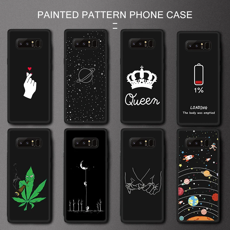 Moon Planet Pattern Phone Case For Samsung Galaxy A8 A6 J4 J6 Plus A7 A9 J3 J7 J8 2018 A5 2017 A6S Matte Soft TPU Cover Coque |