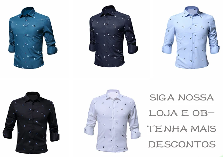 Принт Геометрическая Мода Blusa Camisa Social Masculina Dudalina длинный рукав тонкая рубашка мужская одежда с цветочным рисунком пуловер Белый мужской