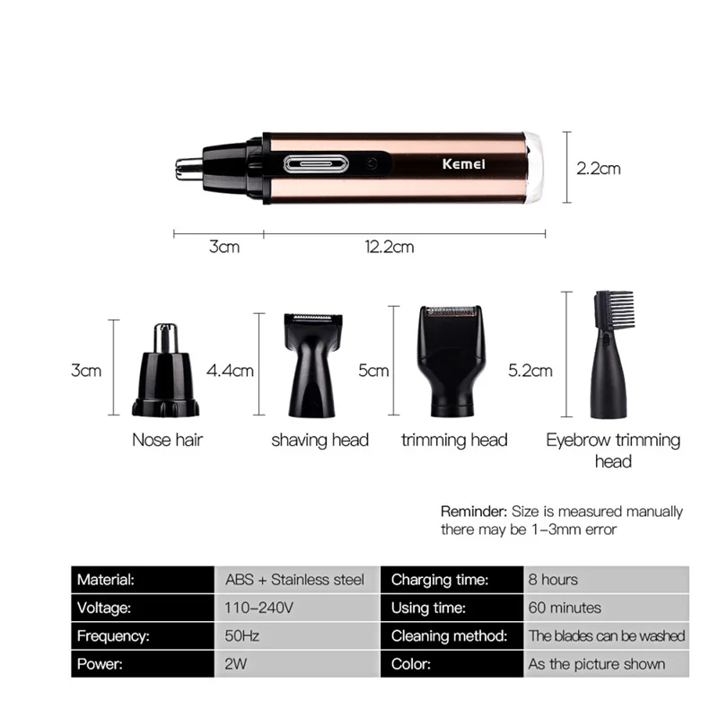 4 в 1 триммер для волос в носу Электрический перезаряжаемый триммер для бровей в носовых ушах триммер для волос триммер для удаления волос для мужчин 35