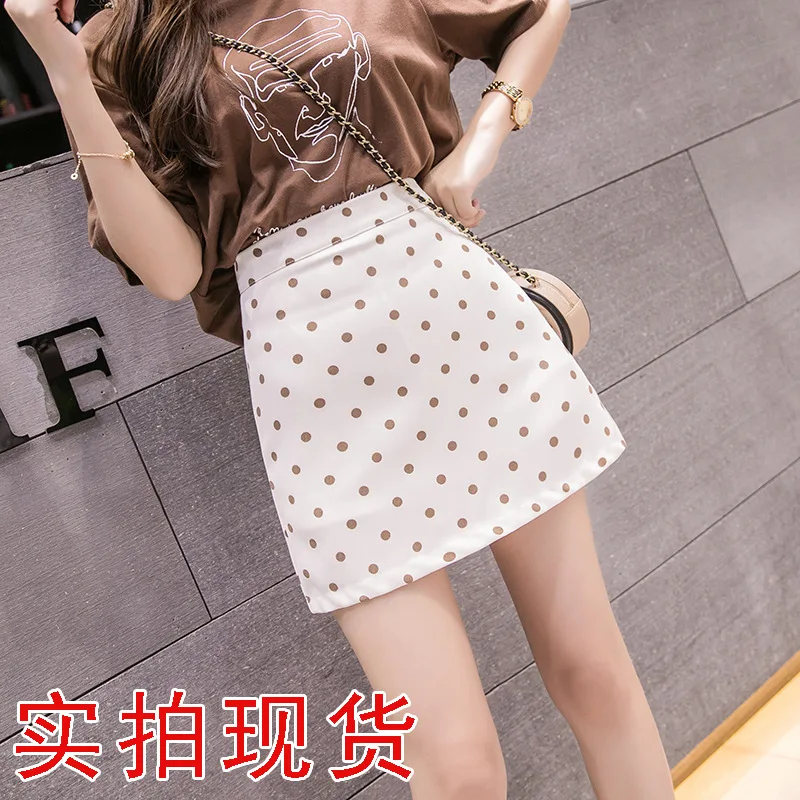 

Retro Polka Dot Skirt Spring Women's 2019 New Style Summer Versatile Large Size Skirt A- line Skirt Sub-Spring And Autumn High-w