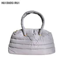 Новая зимняя теплая женская сумка-тоут вниз перо женская сумка через плечо космическая Хлопковая Сумка через плечо, Bolsa Feminina Sac основной