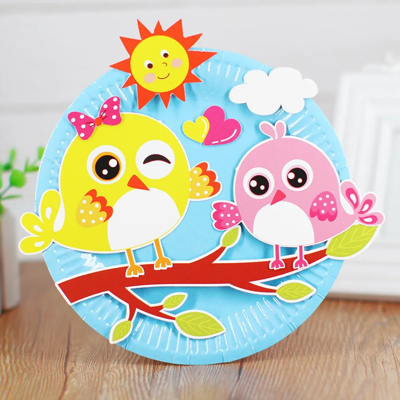 Детский сад много декоративных поделок diy игрушки головоломка бумажный лоток ремесла детские развивающие игрушки для детей Девочка/Мальчик Рождественский подарок 906 - Цвет: bird