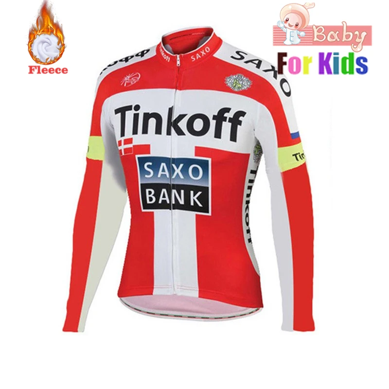 winter cycling tops Tinkoff велокофты наборы Детские профессиональные велокостюмы с длинным рукавом для мальчиков зимняя одежда для велоспорта Триатлон велосипедная форма Ciclismo - Цвет: winter cycling tops