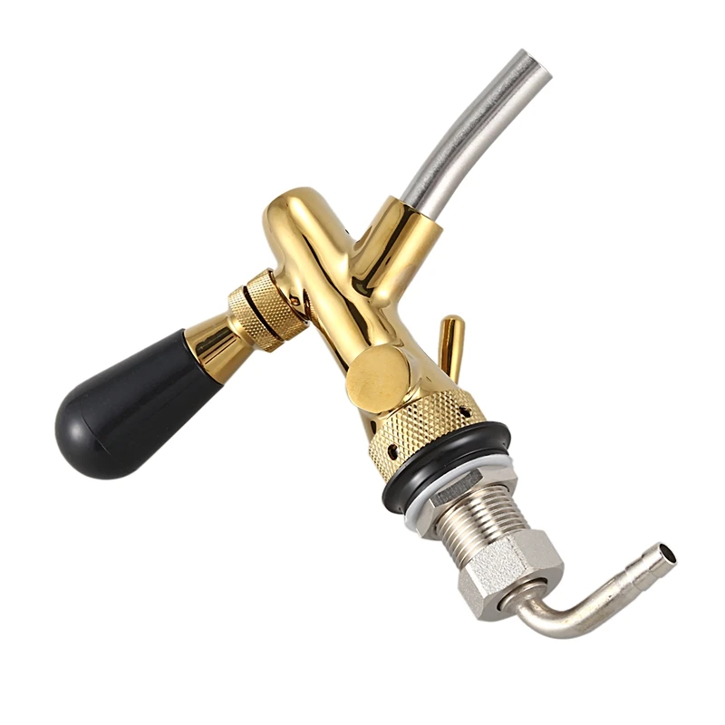 LBER Draft Beer Faucet G5/8 Adjustable Faucet Beer Barrel Faucet with Dust Plug Homemade Beer Tools