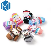M MISM/зимние теплые перчатки для малышей, удобные, милые, зимние, толстые, детские варежки для мальчиков и девочек с принтом