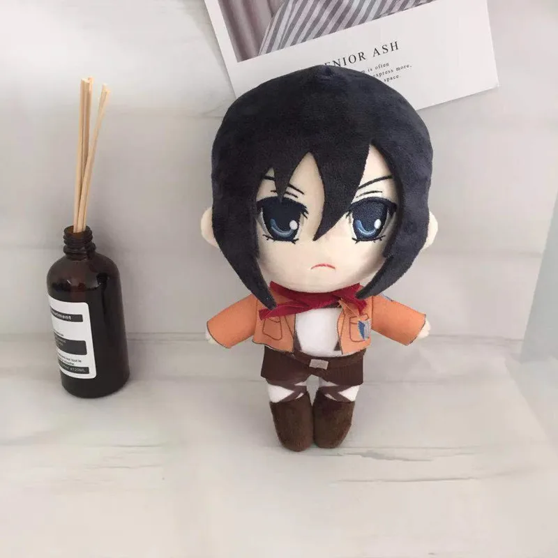 Attack on Titan Cosplay Levi Mikasa Ackerman Eren Jaeger Plush Doll Shingeki no Kyojin Plushie Figure Anime Toy Gift 20cm police woman costume