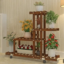 Многоэтажный крытый гостиная балкон для наземного домашнего хранения твердой древесины качество провинции пространство цветочный горшок рама