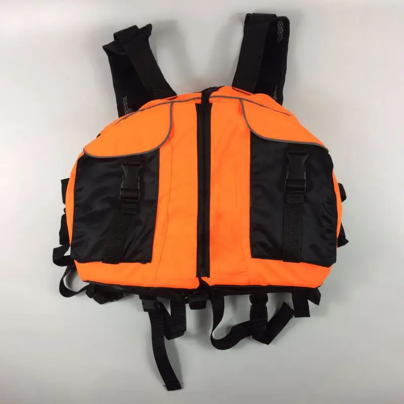 Adult Life jackets Reflective Adjustable Zipper Waistcoat Jacket With Whistle For Fishing Boating Skiing - Цвет: Оранжевый