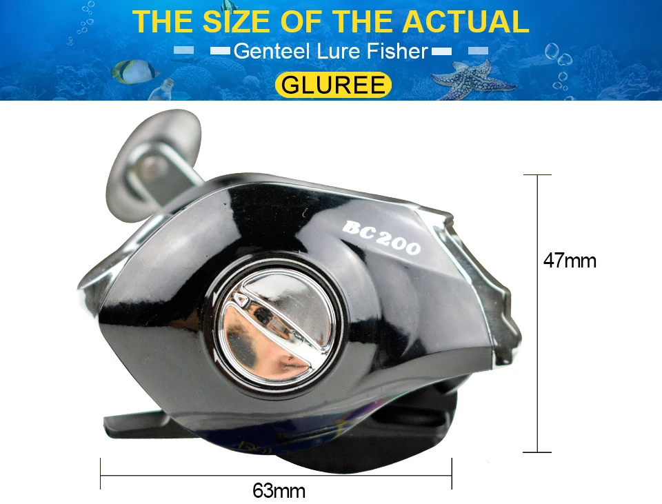 GLUREE Baitcasting Fishing Reel 17+1BB 7.11 220g Metal Line Cup Silver Black Left Right Hand Lure Fishing FreshSalt Water Reel (10)
