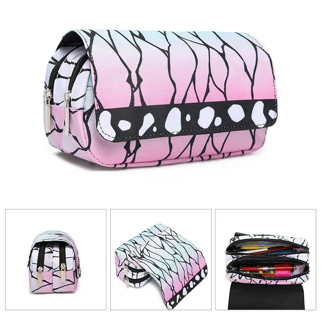 1Pcs Anime Demon Slayer Kimetsu No Yaiba Pencil Case Zipper Student Stationery Wallet Storage Bag School Season Gift style9