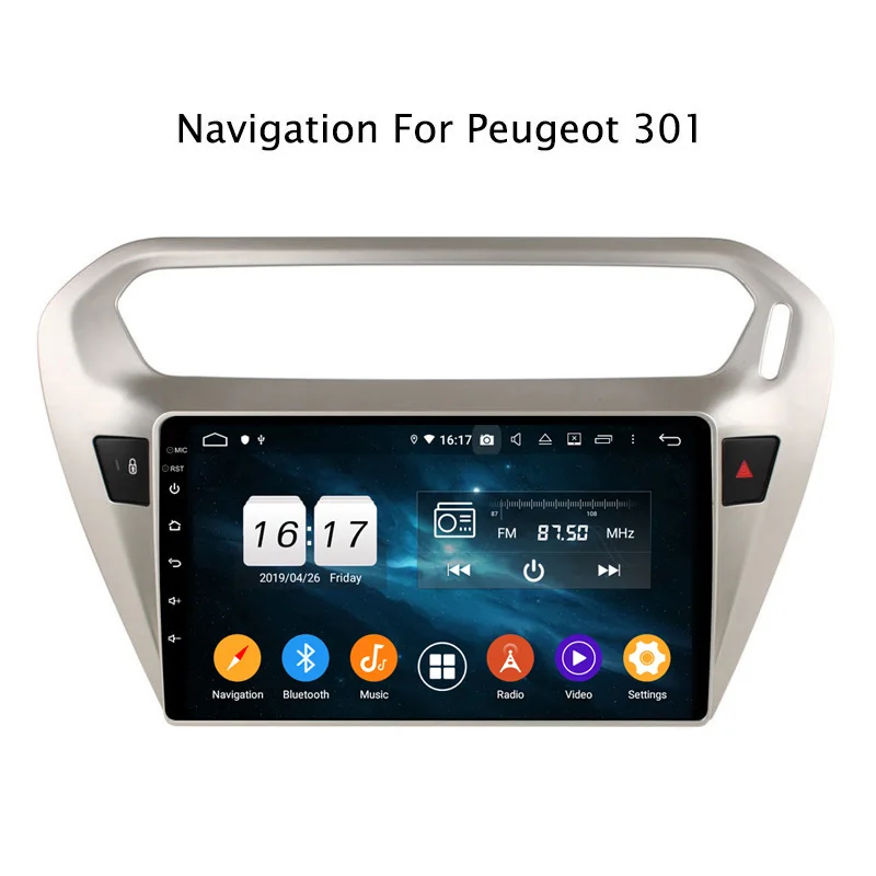 Discount 9" Android Octa Core 4G RAM 32G ROM Car Radio Multimedia Player Navigation GPS For Peugeot 301/Citroen Elysee 2