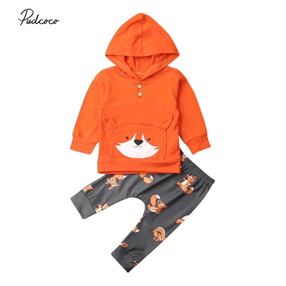 2 шт. Детские хлопковые штаны с капюшоном и карманами|Комплекты одежды| |