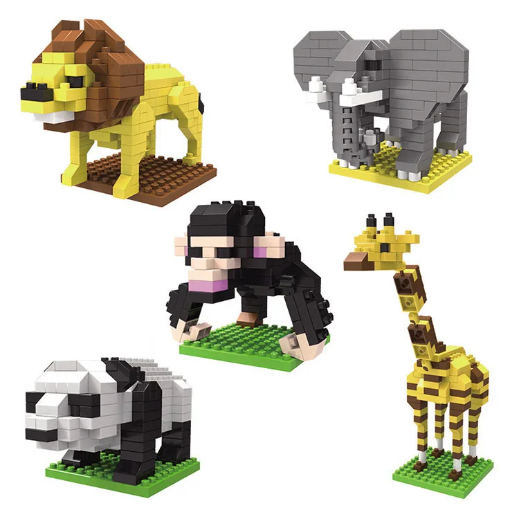 

Small Particles Micro Diamond Building Blocks Birds Animal Lion Giraffe Cartoon Educational Assembled Boys And Girls Product