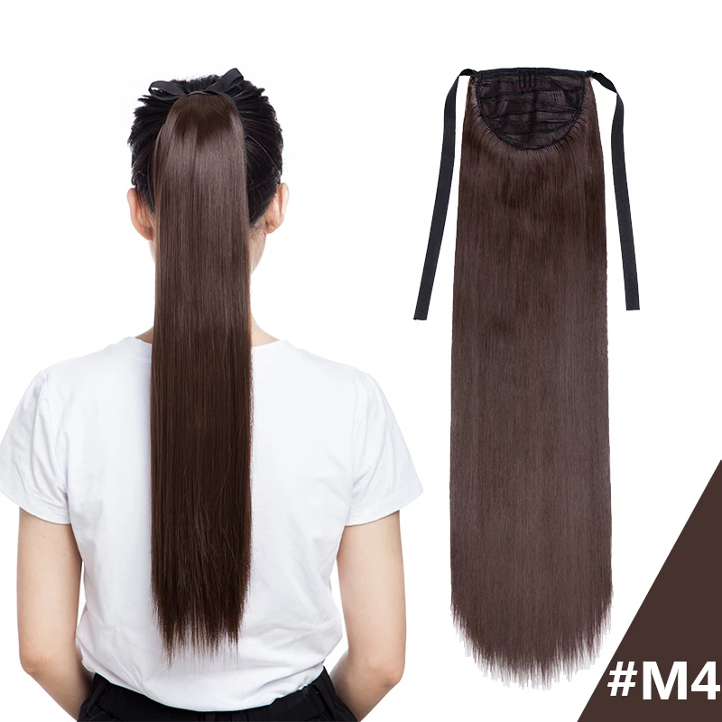 S-noilite зажим в конский хвост длинные волнистые синтетические волосы для наращивания волос кусок обернуть вокруг конский хвост волос хвост клип Exension волос для женщин - Цвет: M4