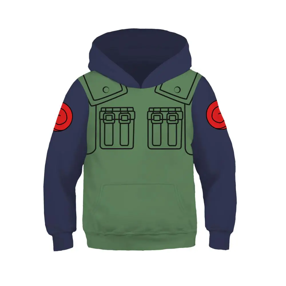 Uzumaki Naruto Kakashi Childrens Novelty Long Sleeve Pullover Hoodie Camouflage Pocket Sweatshirt for Boys//Girls//Teen//Kids