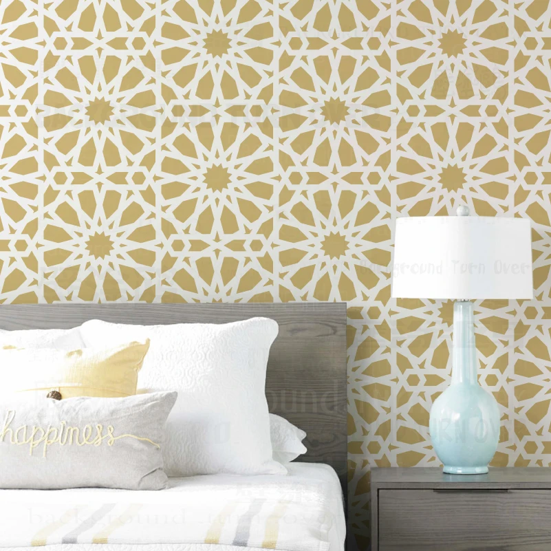 40cm - 60cm Stencil For Wall Large Mandala Painting Template Furniture Decor Geometric Islamic Ethnic Muslim Ornaments S015 - Image 3