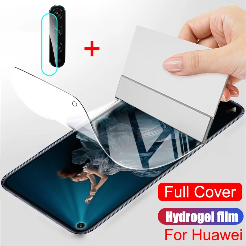 Protective Hydrogel Film For Huawei Honor 8 9 10 10i 20 Lite Pro P smart 2019 Z 8x 9x Nova 5T Screen Protector Camera Lens Glass | Мобильные