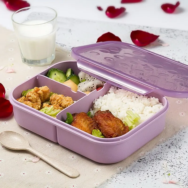 3 отсека Ланч-бокс для микроволновки герметичная независимая решетка Bento Ланч-бокс для контейнер для обеда ребенку переносной пищевой контейнер