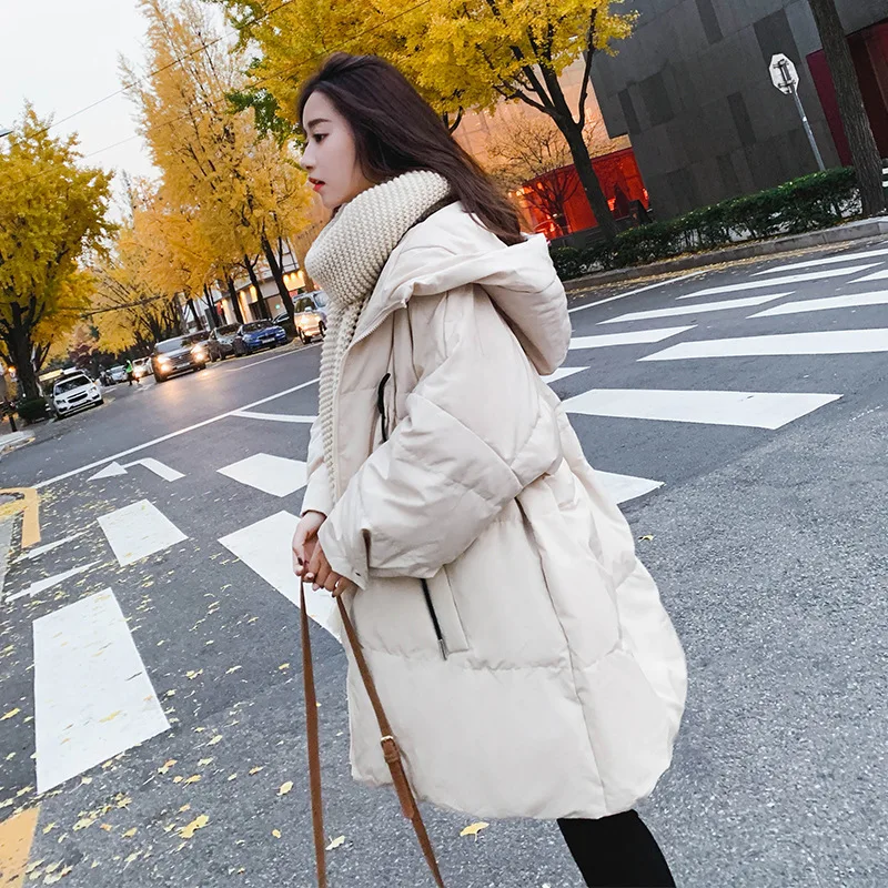 

Dongdaemun Hooded Cotton Coat Women's Mid-length 2019 Winter New Style Korean-style Loose-Fit Students Cotton Overcoat Cotton-pa