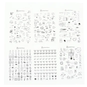 

6 Sheets/bag Cute Rabbit Sticker DIY Scrapbooking Diary Sticker Kawaii Stationery Sticker For Kids