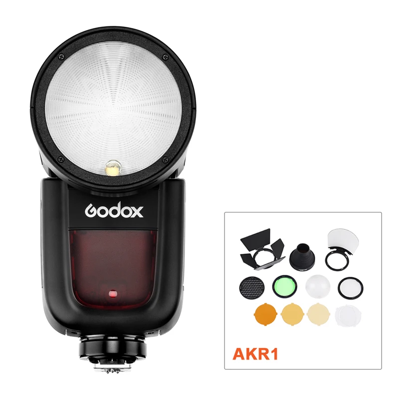 Godox V1 V1P вспышка для Pentax camera s ttl 1/8000s HSS литий-ионная круглая головка камеры фотовспышка с X2T триггером AKR1 - Цвет: V1P and AKR1
