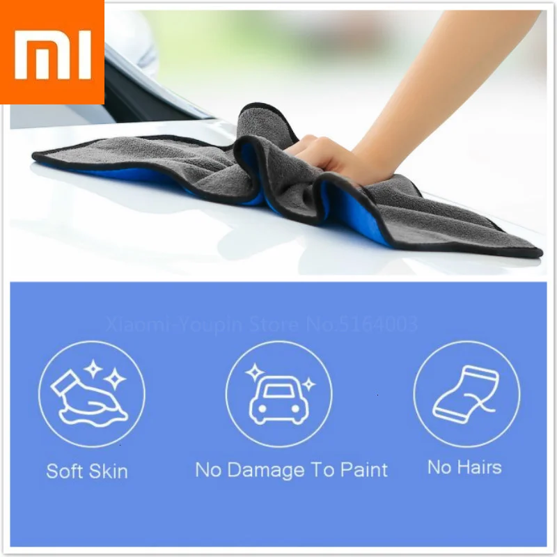 

Original Xiaomi Cleaning Towel Nanofiber Two-tone Suede Thickening No Fading Xiomi Towel For Home Glass Cleaning Car Maintenance