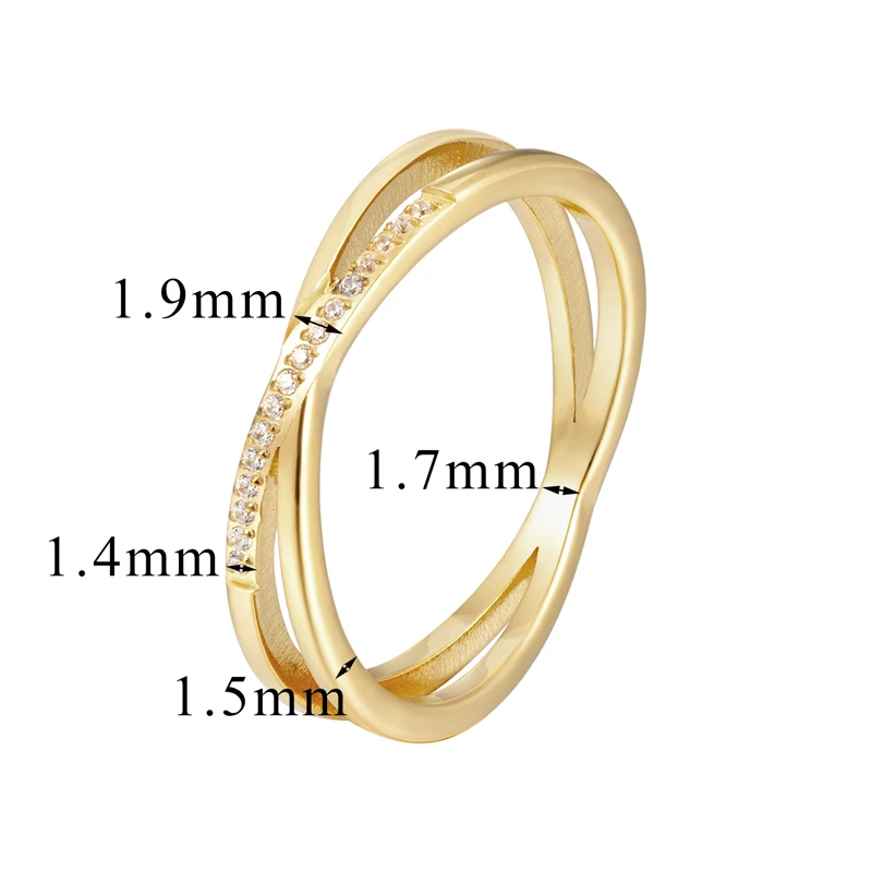 Hermoso y exquisito anillo de acero de titanio de alta calidad para mujer, con incrustaciones de circonita, joyería de moda, anillos de amor, envío directo
