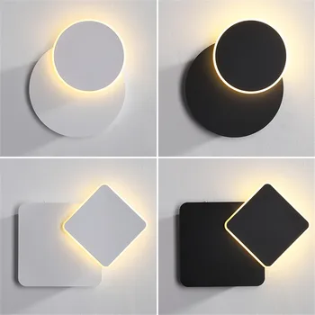 

Dia25CM Nordic Rotating Round LED Wall Lamp Creative Simple Bedside Wall Light Staircase aisle Study Reading Wall Lamps