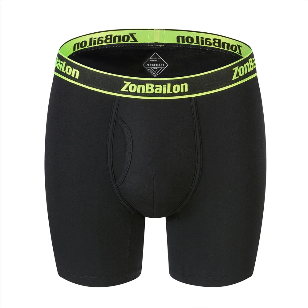 ZONBAILON Men's Underwear Long Leg Bamboo Breathable Open Fly