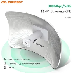 Repetidor de sinal de roteador, sem fio, impulsionador de sinal, 5.8g, 10km, 24dbi, 300mbps, roteador ip65