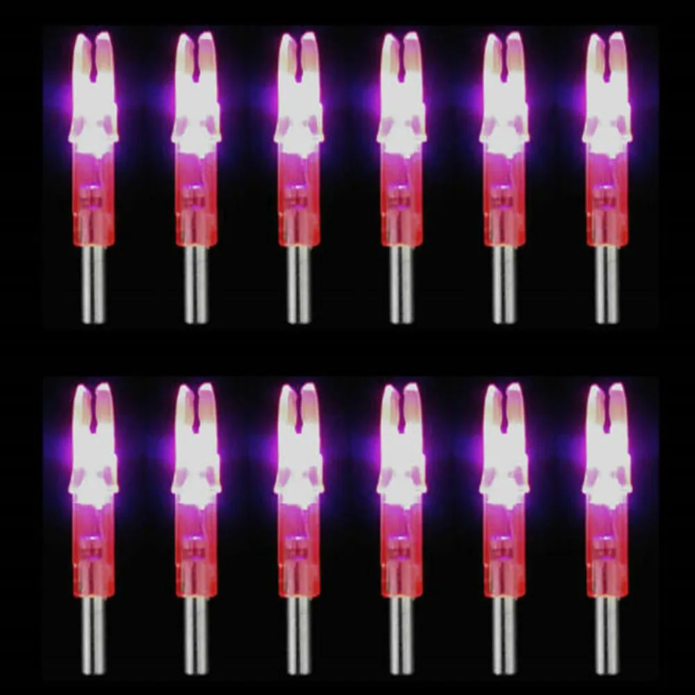 Archery arrows 12Pcs Automatic LED Lighted Nocks 6.2mm Arrow Nock Tail For Hunting Arrow Shaft Accessories