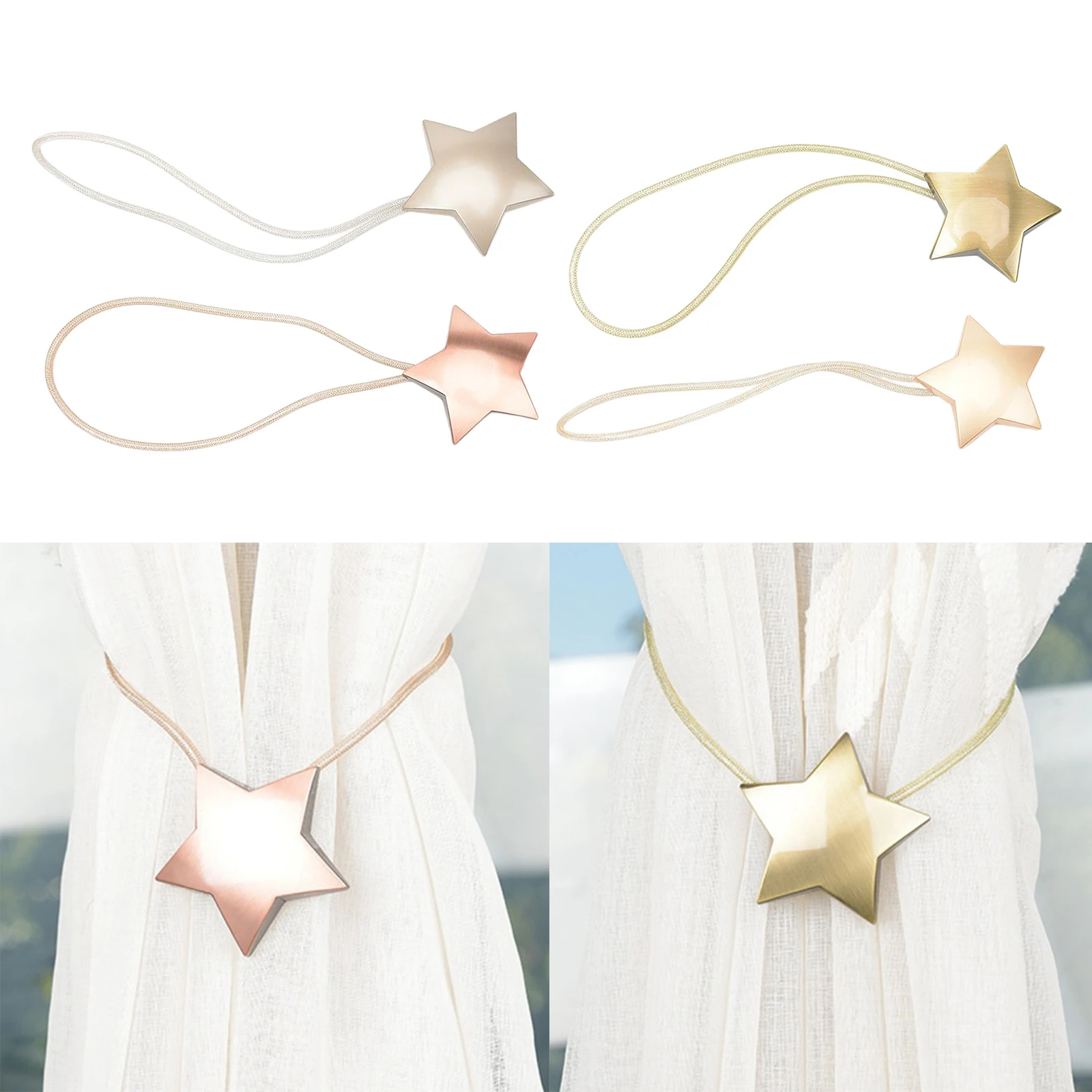 Magnetic Curtain Clip Curtain Holders Tieback Buckle Clips Hanging Pentagram Buckle Tie Back Curtain Accessories