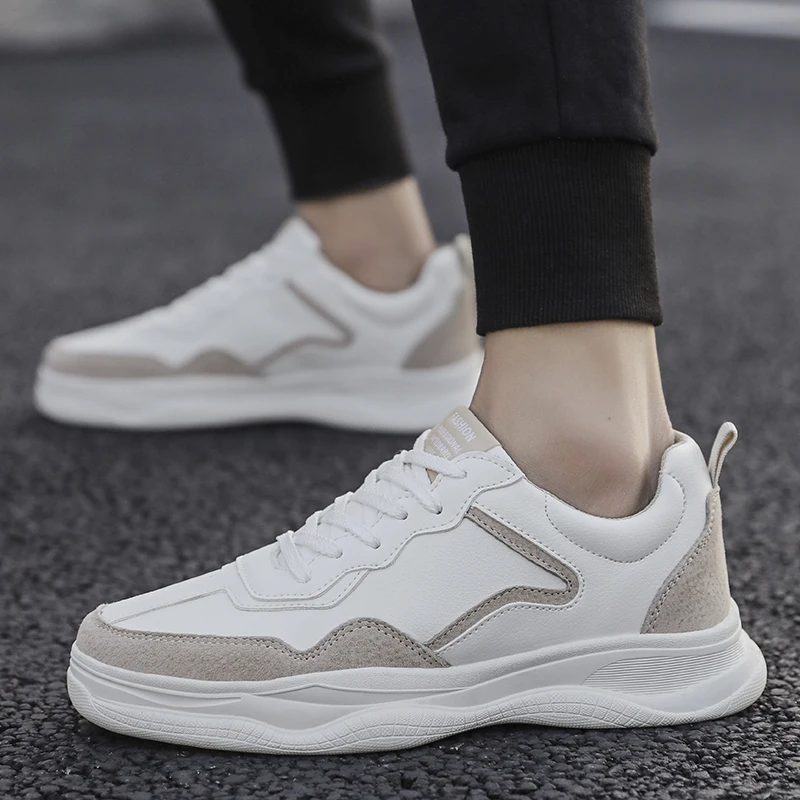 

Men's Casual Shoes Solid Color Non-Slip Bottom Casual Lace Up Shoes Fashion Breathable Sneakers Outdoor Male Flat Bottom Shoes %